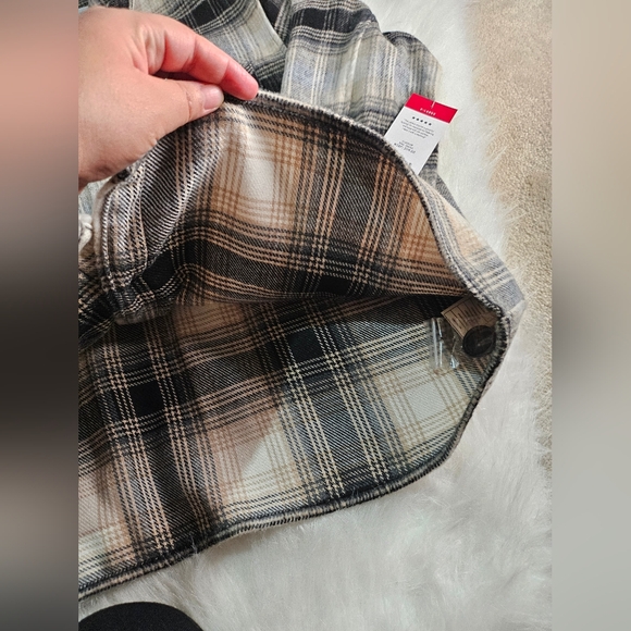 BB Dakota Steve Madden Plaid Boxy Shacket Button Front Jacket Women’s XL NWT - Picture 8 of 11